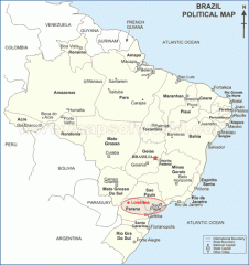 Map showing Londrina, Brazil