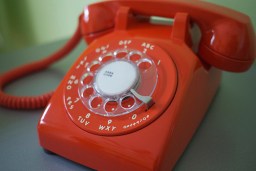 Red rotary phone